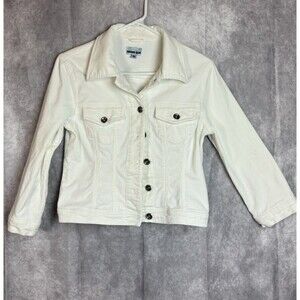 Vintage Anchor Blue Kids Jacket Medium White Corduroy Jacket Y2K 90s Girls Retro